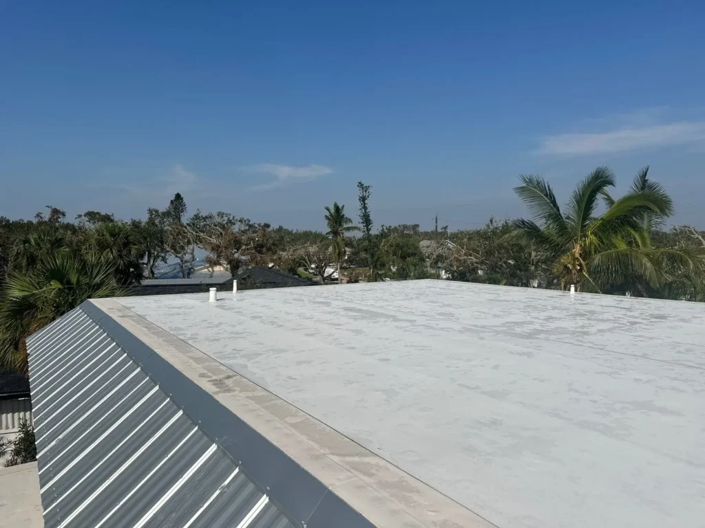 Commercial Flat Roofing w/ Metal in Vero Beach Installed by Orchid Island Roofing